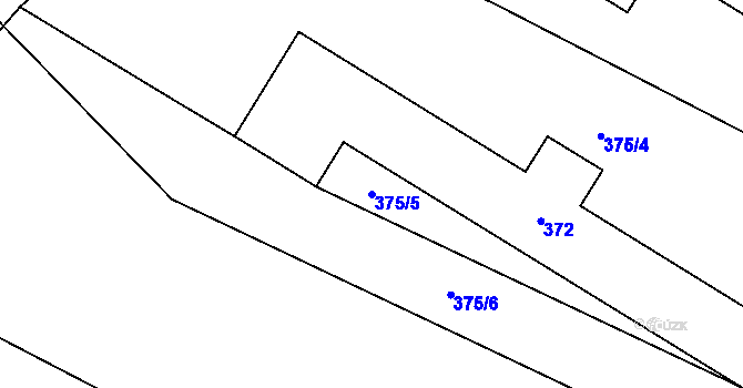 Parcela st. 375/5 v KÚ Olešná na Moravě, Katastrální mapa