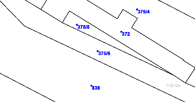 Parcela st. 375/6 v KÚ Olešná na Moravě, Katastrální mapa