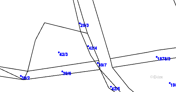 Parcela st. 42/4 v KÚ Olešnice u Trhových Svinů, Katastrální mapa
