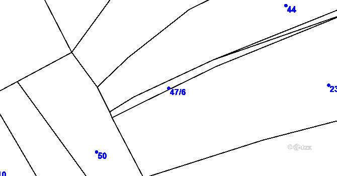 Parcela st. 47/6 v KÚ Olešnice u Trhových Svinů, Katastrální mapa