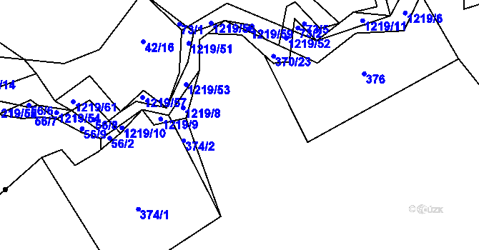 Parcela st. 370/35 v KÚ Olešnice u Trhových Svinů, Katastrální mapa