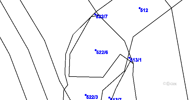 Parcela st. 522/6 v KÚ Olešnice u Trhových Svinů, Katastrální mapa