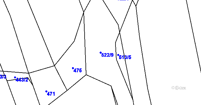 Parcela st. 522/9 v KÚ Olešnice u Trhových Svinů, Katastrální mapa