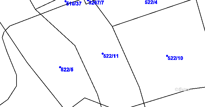 Parcela st. 522/11 v KÚ Olešnice u Trhových Svinů, Katastrální mapa