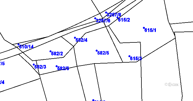 Parcela st. 582/5 v KÚ Olešnice u Trhových Svinů, Katastrální mapa
