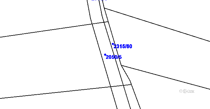 Parcela st. 2050/5 v KÚ Olešnice u Trhových Svinů, Katastrální mapa