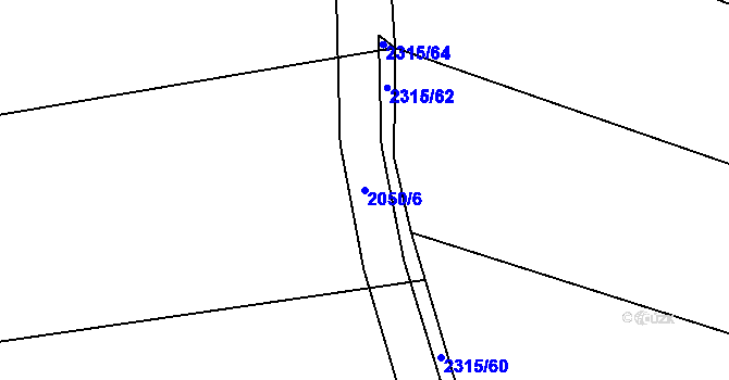 Parcela st. 2050/6 v KÚ Olešnice u Trhových Svinů, Katastrální mapa