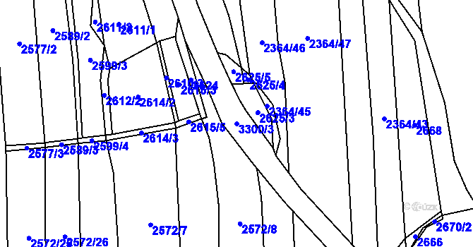 Parcela st. 3300/3 v KÚ Olešnice u Trhových Svinů, Katastrální mapa