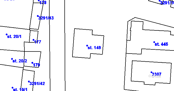 Parcela st. 149 v KÚ Olešnice u Trhových Svinů, Katastrální mapa