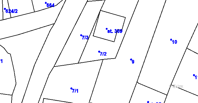 Parcela st. 7/2 v KÚ Olešnice u Trhových Svinů, Katastrální mapa