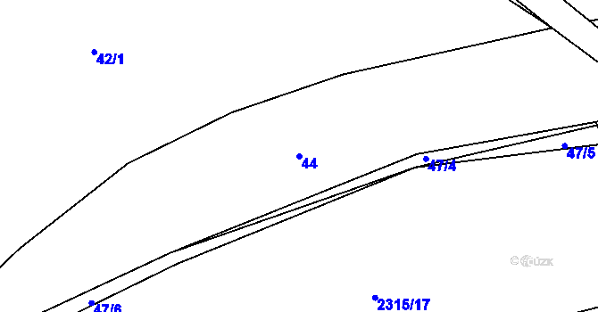Parcela st. 44 v KÚ Olešnice u Trhových Svinů, Katastrální mapa