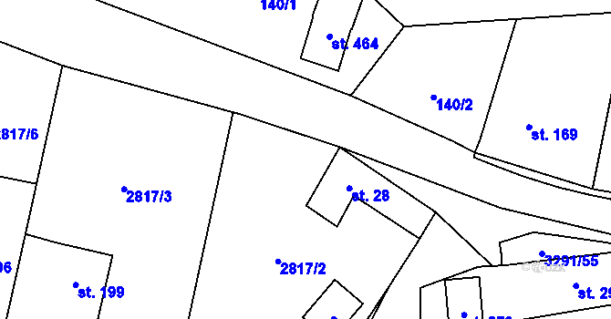Parcela st. 143/1 v KÚ Olešnice u Trhových Svinů, Katastrální mapa