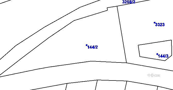 Parcela st. 144/2 v KÚ Olešnice u Trhových Svinů, Katastrální mapa