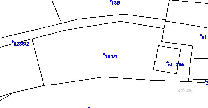 Parcela st. 181/1 v KÚ Olešnice u Trhových Svinů, Katastrální mapa