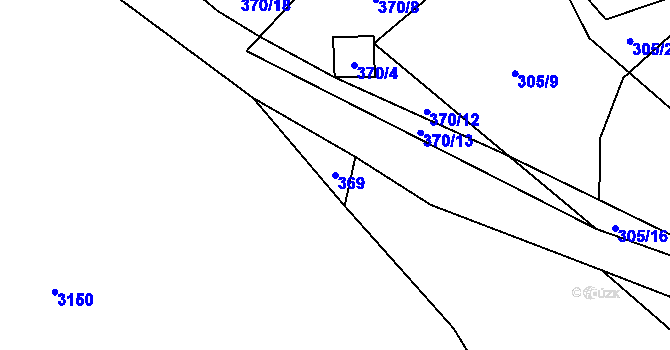 Parcela st. 369 v KÚ Olešnice u Trhových Svinů, Katastrální mapa