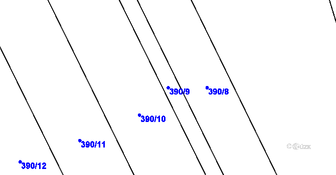 Parcela st. 390/9 v KÚ Olešnice u Trhových Svinů, Katastrální mapa