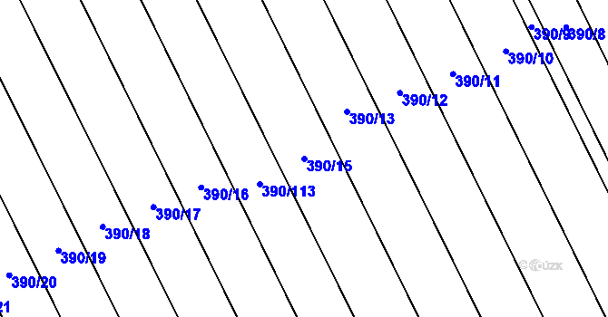 Parcela st. 390/15 v KÚ Olešnice u Trhových Svinů, Katastrální mapa