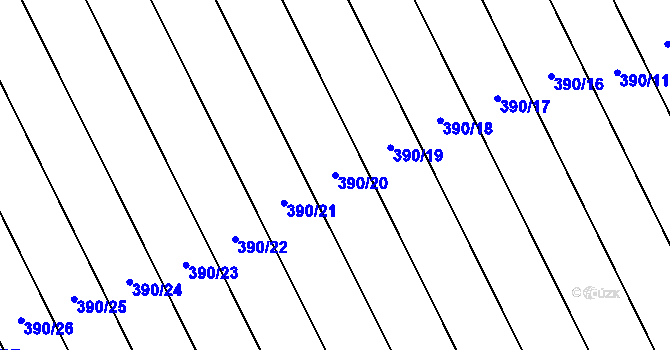 Parcela st. 390/20 v KÚ Olešnice u Trhových Svinů, Katastrální mapa