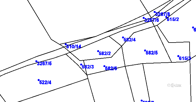 Parcela st. 582/2 v KÚ Olešnice u Trhových Svinů, Katastrální mapa