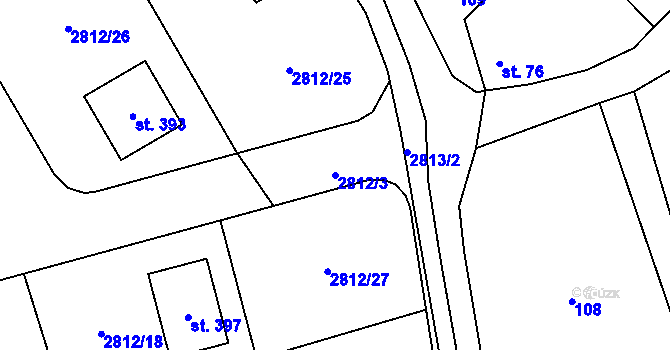 Parcela st. 2812/3 v KÚ Olešnice u Trhových Svinů, Katastrální mapa