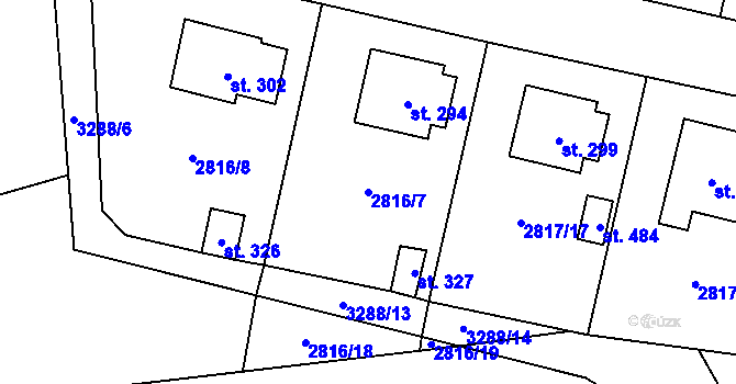 Parcela st. 2816/7 v KÚ Olešnice u Trhových Svinů, Katastrální mapa