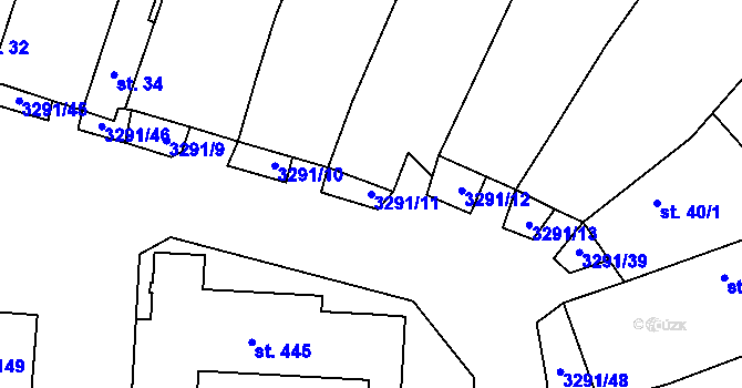 Parcela st. 3291/11 v KÚ Olešnice u Trhových Svinů, Katastrální mapa