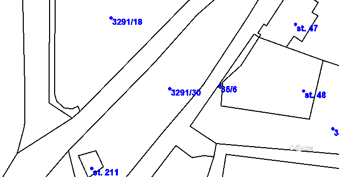 Parcela st. 3291/30 v KÚ Olešnice u Trhových Svinů, Katastrální mapa