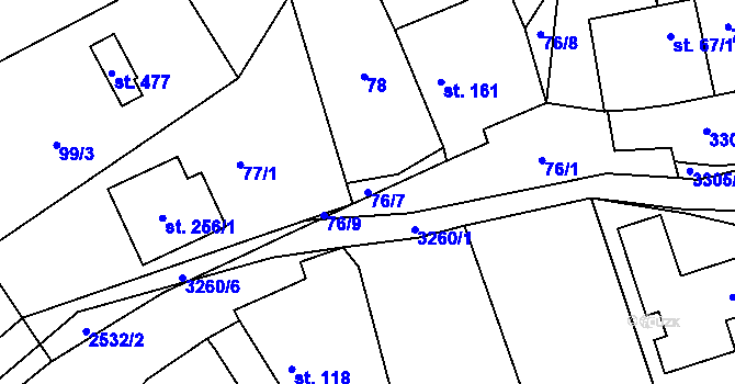 Parcela st. 76/7 v KÚ Olešnice u Trhových Svinů, Katastrální mapa