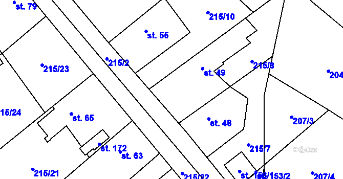 Parcela st. 49 v KÚ Olešnice nad Cidlinou, Katastrální mapa