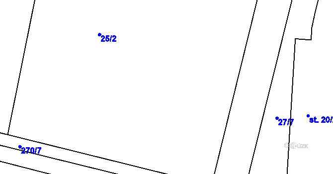 Parcela st. 25/5 v KÚ Olešnice nad Cidlinou, Katastrální mapa