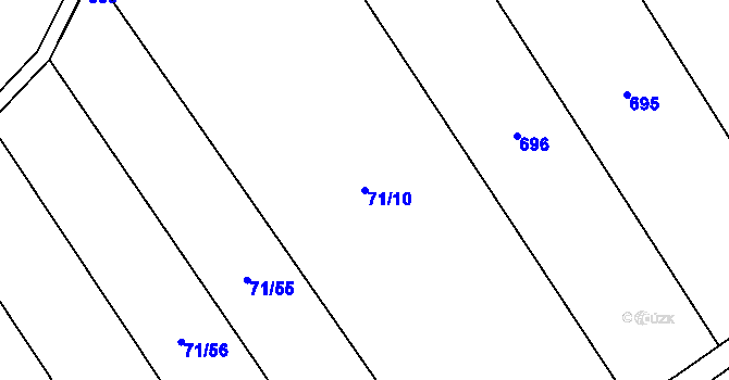 Parcela st. 71/10 v KÚ Olešnice nad Cidlinou, Katastrální mapa