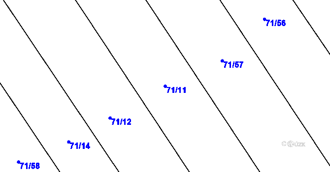 Parcela st. 71/11 v KÚ Olešnice nad Cidlinou, Katastrální mapa