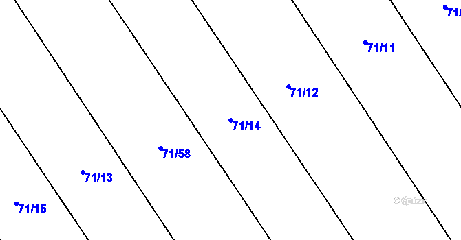 Parcela st. 71/14 v KÚ Olešnice nad Cidlinou, Katastrální mapa