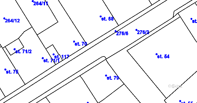 Parcela st. 276/2 v KÚ Olešnice nad Cidlinou, Katastrální mapa