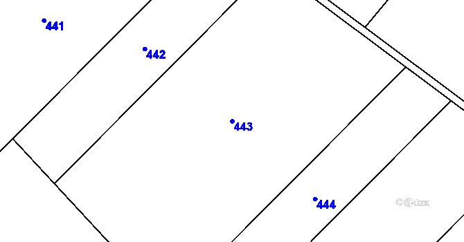 Parcela st. 443 v KÚ Olešnice nad Cidlinou, Katastrální mapa