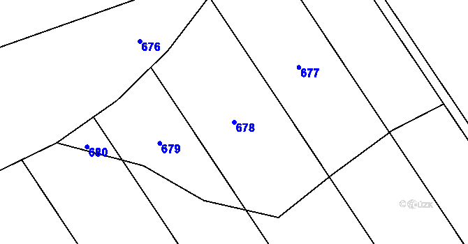 Parcela st. 678 v KÚ Olešnice nad Cidlinou, Katastrální mapa
