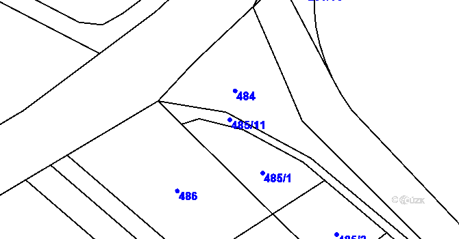 Parcela st. 485/11 v KÚ Olešnice nad Cidlinou, Katastrální mapa