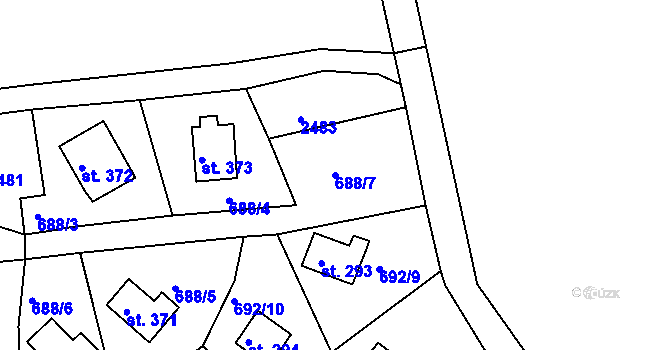 Parcela st. 688/7 v KÚ Olešnice u Červeného Kostelce, Katastrální mapa