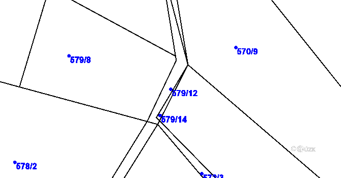 Parcela st. 579/12 v KÚ Olešnice u Rychnova nad Kněžnou, Katastrální mapa