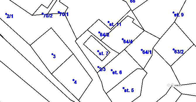 Parcela st. 7 v KÚ Olešnice u Turnova, Katastrální mapa