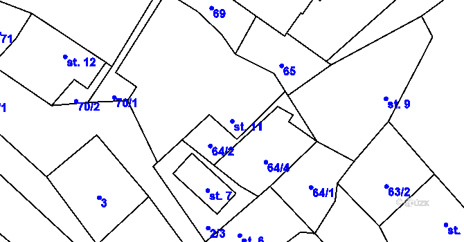 Parcela st. 11 v KÚ Olešnice u Turnova, Katastrální mapa