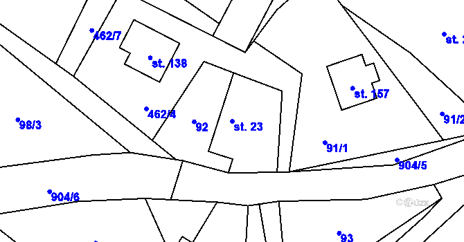 Parcela st. 23 v KÚ Olešnice u Turnova, Katastrální mapa