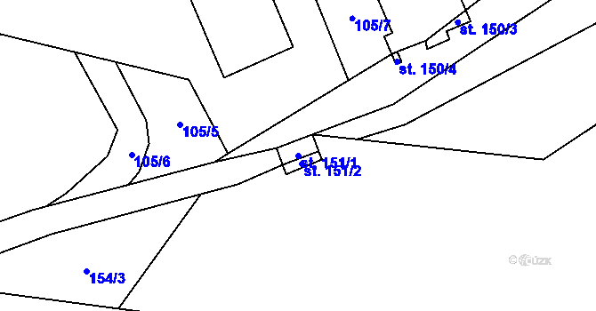 Parcela st. 151/1 v KÚ Olešnice u Turnova, Katastrální mapa