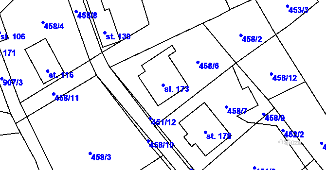Parcela st. 173 v KÚ Olešnice u Turnova, Katastrální mapa