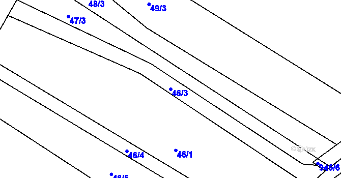 Parcela st. 46/3 v KÚ Olešnice u Turnova, Katastrální mapa