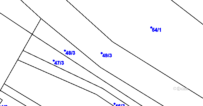 Parcela st. 49/3 v KÚ Olešnice u Turnova, Katastrální mapa