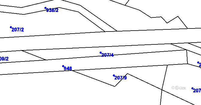 Parcela st. 207/4 v KÚ Olešnice u Turnova, Katastrální mapa