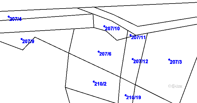 Parcela st. 207/6 v KÚ Olešnice u Turnova, Katastrální mapa