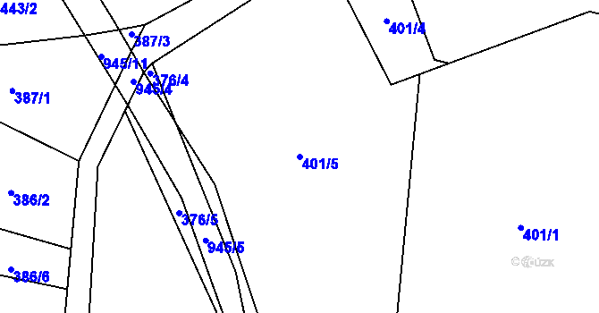 Parcela st. 401/5 v KÚ Olešnice u Turnova, Katastrální mapa