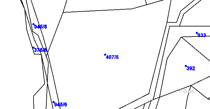 Parcela st. 407/5 v KÚ Olešnice u Turnova, Katastrální mapa
